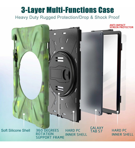 Fundas Para Tableta Tab S7 Fe Para Samsung Galaxy Tab S8 S7 Plus S8 Plus, Funda T730 X800 T970, Funda Giratoria Y Dura Para Pc, Soporte De Silicona