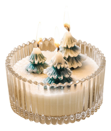 Vela Perfumada Con Árbol De Navidad Y Bosque, Vela De Invier