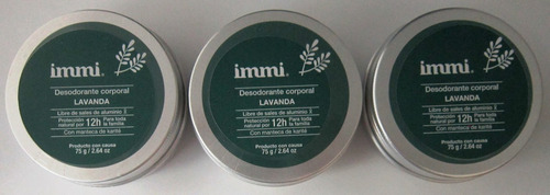 3 Desodorante Immi Lavanda Libre Aluminio Y Triclosan Vegano