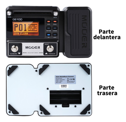 Pedal De Efecto Mooer Ge Mooe100 Multi Efeitos Ge100 Negro