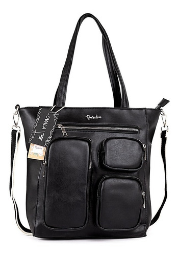 Cartera Mujer Tote Bag Bolso Bolsillos Simil Cuero Basilea