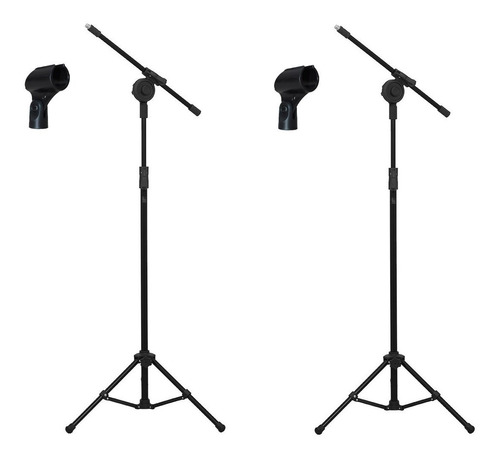 Kit 2 Pedestal P/ Microfone Reforçado + 2 Cachimbo Sem Fio