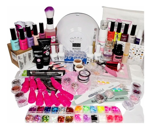 Kit Profesional De Uñas Acrílicas Polygel Y Esmaltado Perman