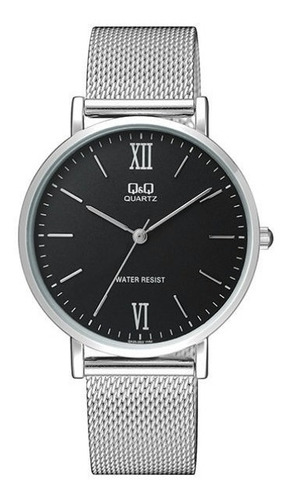 Reloj Caballero Q&q Qa20j402y - Malla Plata Con Negro- Cfmx