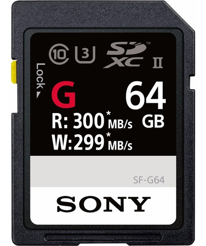 Memoria Sony Sf-g Serie Uhs-ii Sdxc 300mb/s 64gb 4k Cine