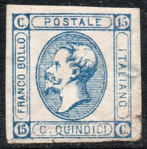 Italia Sello Nuevo X 15 C. Rey V. Emmanuel 2° Año 1863 