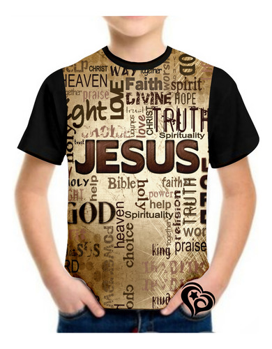 Camiseta Jesus Gospel Criativa Evangélica Masculina Infantil