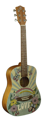 Guitarra Acústica Bamboo Ga-34-butterfly Travel Con Funda Color Marrón Material del diapasón Nogal Orientación de la mano Diestro