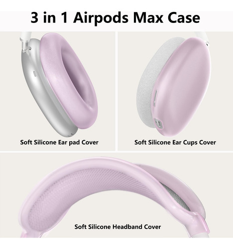 Funda Para AirPods Max De Silicona Color Rosa Transparente
