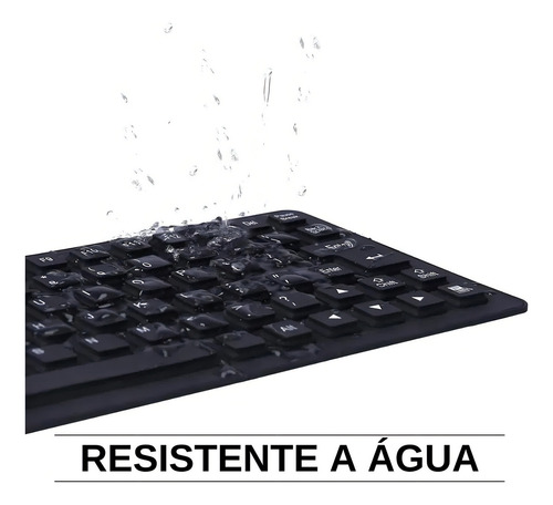 Teclado numérico plegable de goma delgada, portátil, color del teclado: negro, idioma: portugués, Brasil