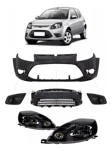 Trompa Paragolpe Completo Opticas Ford Ka 2011 12 13 14 2015