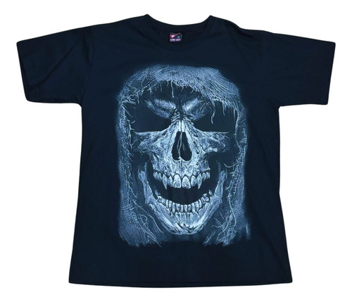 Camiseta Crânio Espantalho Skull Caveira Rock Motoclube