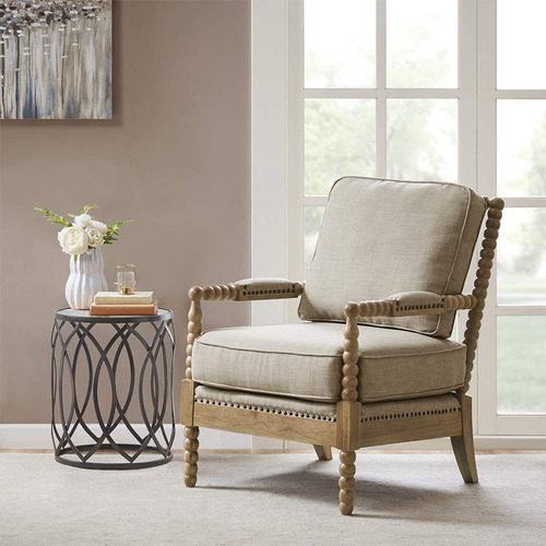 Sillas Decorativas Modernas Madera Maciza Ribete De Clavos