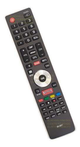 Imagen 1 de 5 de Control Remoto Er-33911 Smart Tv Netflix Led Ilo Hisense Bgh