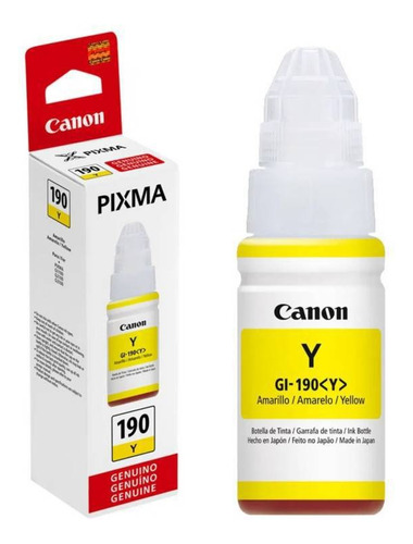 Tinta Canon 190 Amarillo Gi-190 Gi190 Gi-190y Yellow 70ml