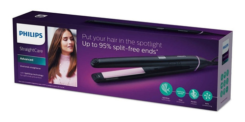 Planchita de pelo Philips Straightcare Vivid ends BHS675 negra 110V/240V