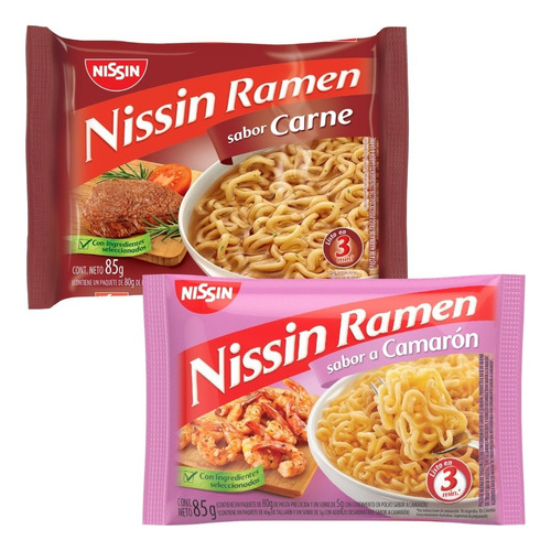 Ramen Nissin Mix 15u. Carne Y 15u. Camaron