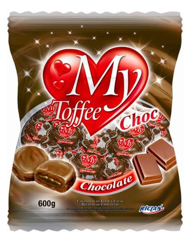 Bala My Toffee Chocolate Recheio Cho 500g