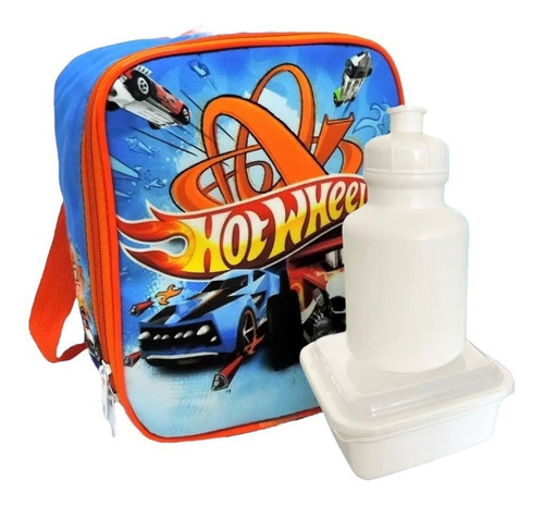 Lancheira Térmica Infantil Escolar Hot Wheels Corrida F5 