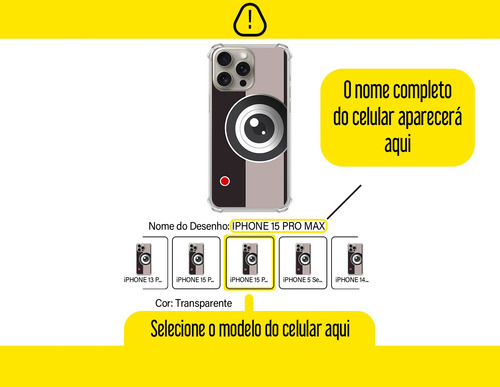 Capa Capinha Case Câmera Retrô Para iPhone Escolha Modelo