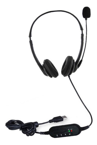 Headset Corded Mute Noise Computador Laptop Mãos-livres