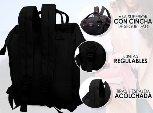 Imagen 4 de 10 de Mochila Cartera Tachas Lady Urbana Eco Cuero Mujer Colores