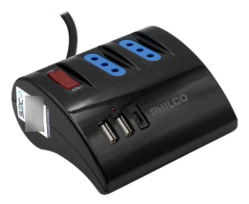 Extensión De Escritorio 3 En 1 Ac/usb/usb-c Philco