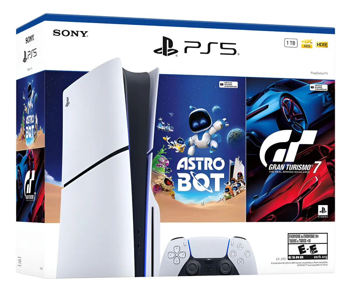 Consola Playstation 5 Slim padrão - Gt7 + Astro Bot White