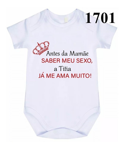 Bebê Body Personalizado A Titia Me Ama Muito N1701 | Parcelamento sem juros