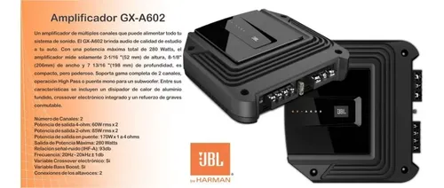 Amplificador Jbl De 2 Canales Gx-a602 Clase A/b De 280 Watts