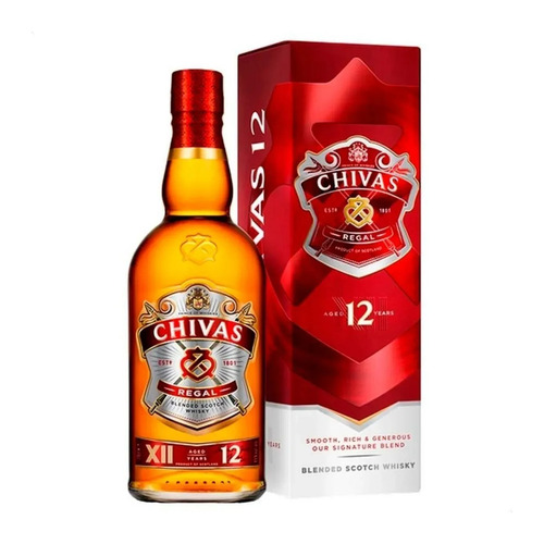 Imagen 2 de 3 de Whisky Chivas Regal 12 Años Escocia botella 1 L