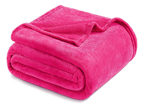 Frazada Manta Plush Flannel 240 X 190cm Térmica Ultra A Soft Fucsia Liso