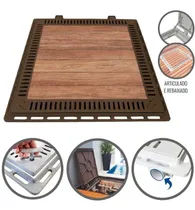Comprar Tampa 80x80 Articulada Rebaixada Com Grelha Casa Máquinas 3181 Marrom Fosco GDA