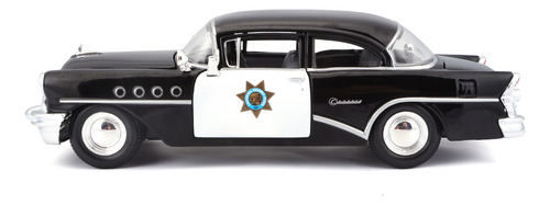 Miniatura de coche Buick Century 1955 Police 1:26 Maisto, color negro
