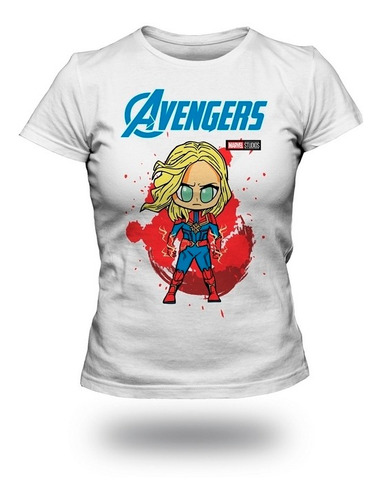 Playera De Capitana Marvel Toon. Avengers. Marvel