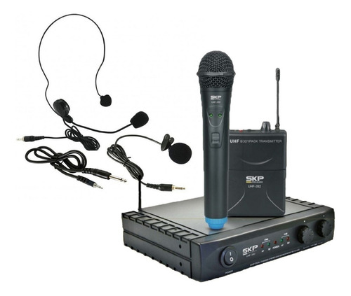 Microfono Inalambrico Skp Uhf-282 Mano Vincha Corbatero Uhf