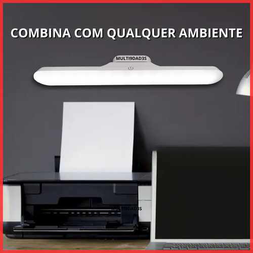 Luminária Led Barra Spot Recarregável S/ Fio Led Prateleira Cozinha Armário Cor Branco 110v/220v