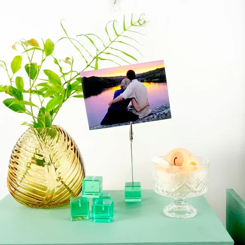 5 Pcs Cubo Base Polaroid Photo Clip Stand, Pantalla De Escri