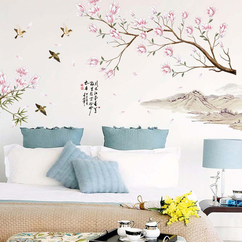 Calcomanía Adhesiva Para Pared Con Flor De Melocotón