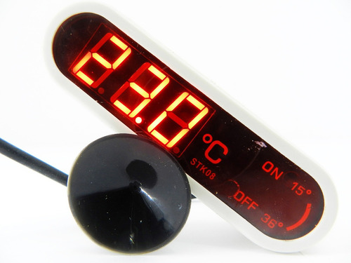 Termômetro Digital Submerso Com Visor Lcd Para Aquário Cor Branco