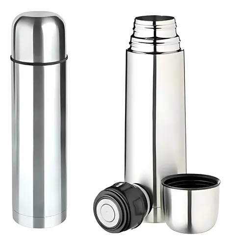 Garrafa Termica Inox 500ml Camping Viagem Cafe Agua Original Metálico