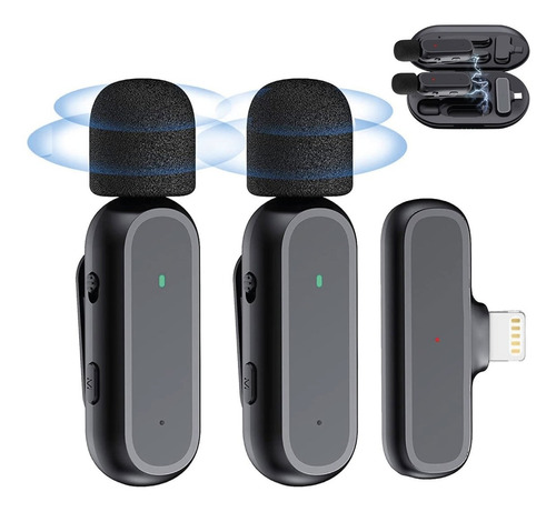Microfono Inalambrico Solapero X2 Para iPhone +case Cargador