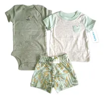 Comprar Conjuntos Carters Verano 3 Piezas Short Body Remera Bebes