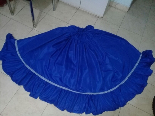 Pollera Plato Azul Francia 480 X 90 Cms 