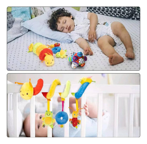 2pcs Peluche Sonaja Juguete Espiral Para Bebe Carriola, Cuna
