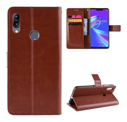 Funda De Piel Con Tapa Para Asus Zenfone Max M2 Zb633kl Busi