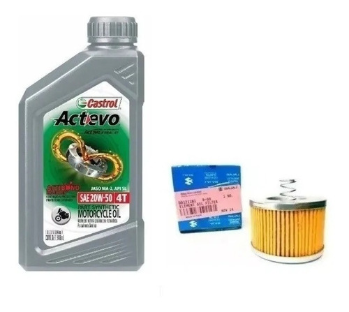 Kit Filtro + Aceite Bajaj Rouser Ns 150 160 Castrol Semi- Gb