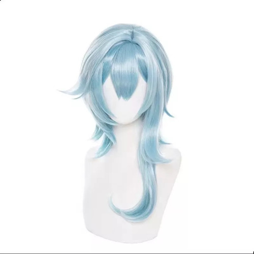 Xu Peluca Azul Rizada Genshin Impact Eula For Cosplay, 50 Cm