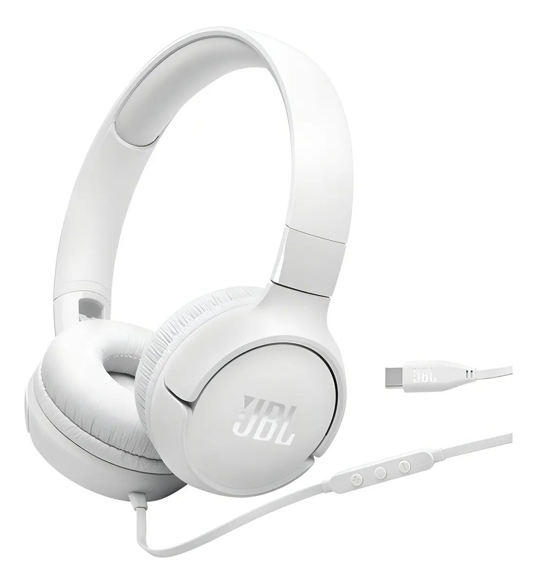 Auriculares Cableados Jbl Tune 520c Usb-c Con Micrófono Amv Color Blanco