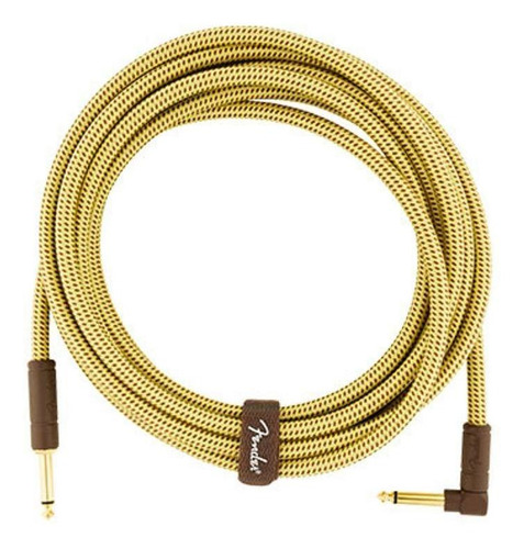 Cable P10xP10 en L (90°) Deluxe Tweed de 4,5 m, color amarillo